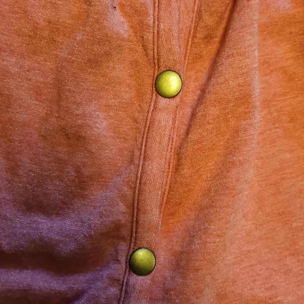 Lucky Lotus coral snap front cardigan sz XS